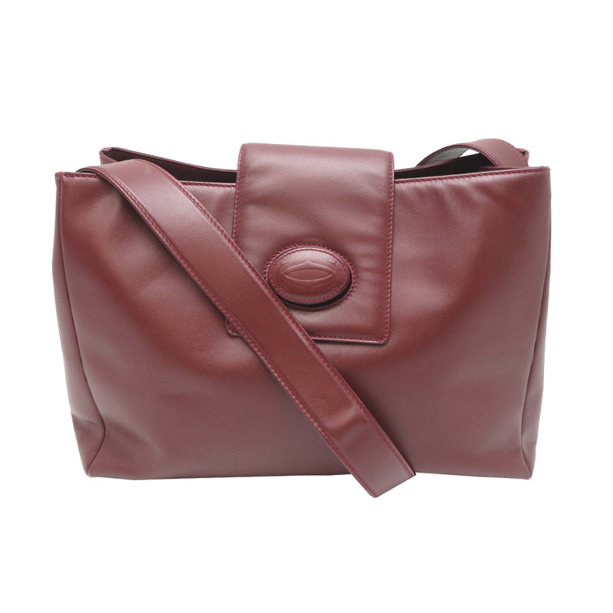 Cartier Must Line Women's Shoulder Bag, Leather, Bordeaux (Red)